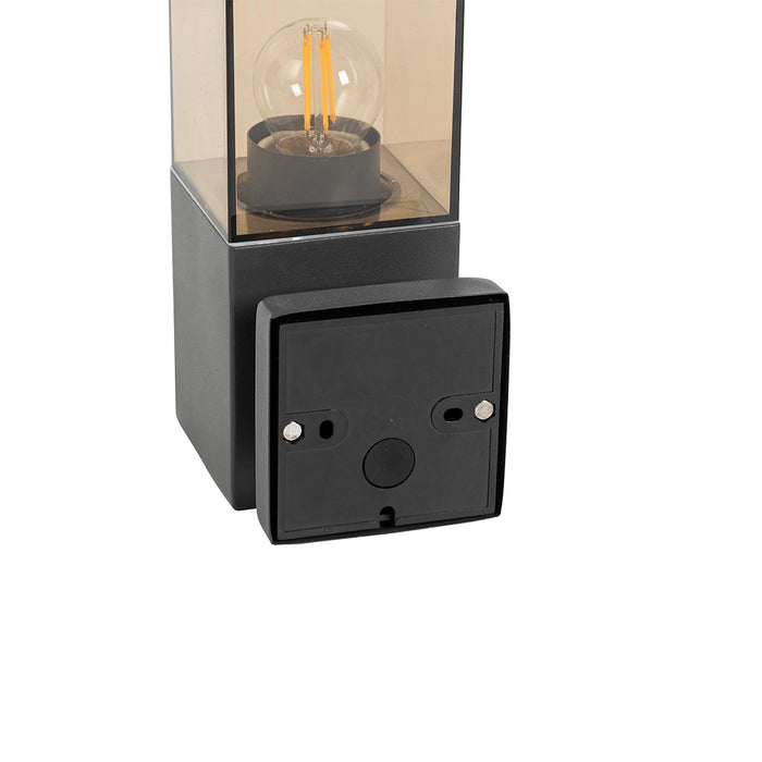 QAZQA Moderne buiten wandlamp donkergrijs met smoke - Malios