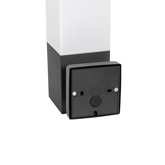 QAZQA Moderne buiten wandlamp donkergrijs met opaal - Malios