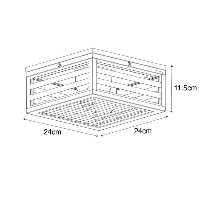 QAZQA Moderne buiten plafondlamp zwart glas 2-lichts IP44 - Reims