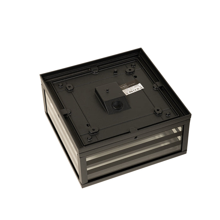 QAZQA Moderne buiten plafondlamp zwart glas 2-lichts IP44 - Reims