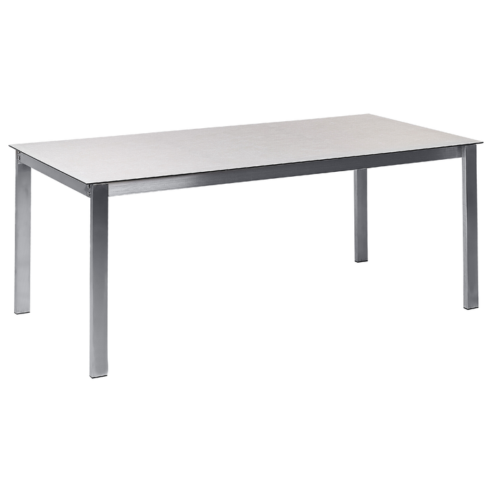 Beliani - COSOLETO - Tuintafel - Wit - Glas|RVS