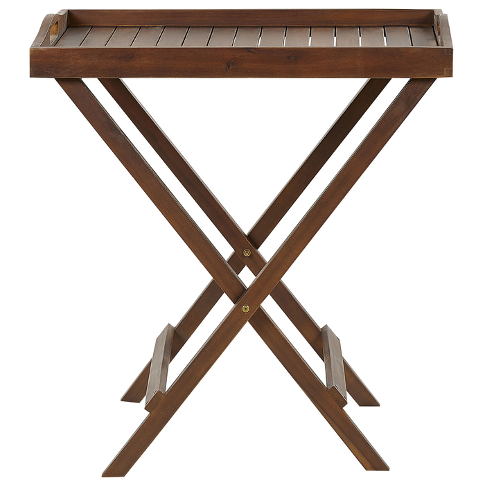 Beliani-AMANTEA-Tuintafel-Donkere houtkleur-45 x 68 cm-Acaciahout