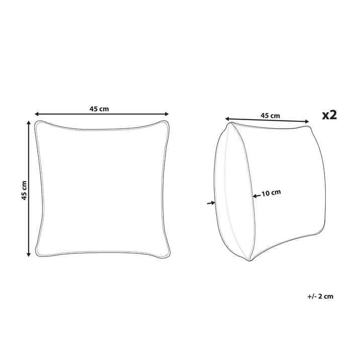 Beliani-VEREZZI-Tuinkussen set van 2-Meerkleurig-45 x 45 cm-Polyester