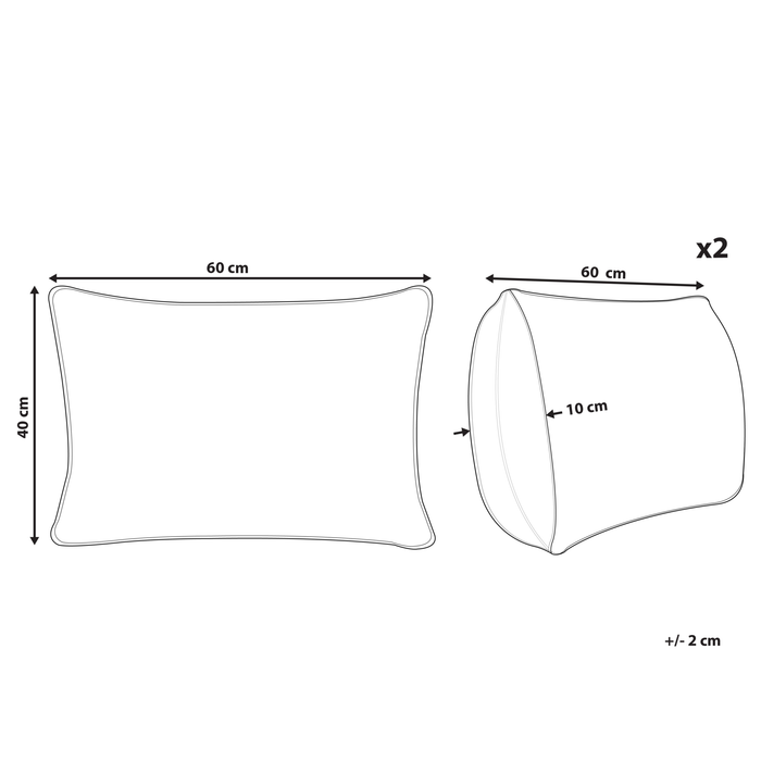 Beliani-CUNEO-Tuinkussen set van 2 -Lichtgroen-40 x 60 cm-Polyester