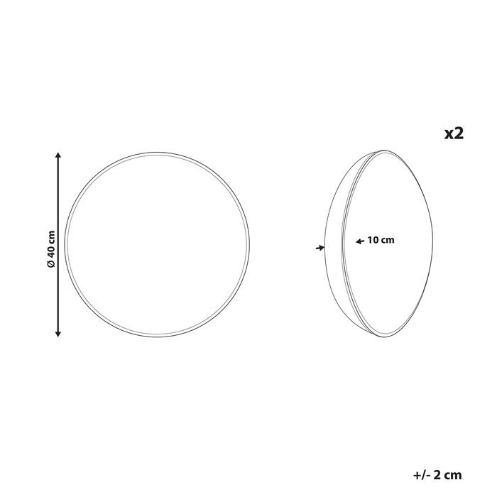 Beliani-CASTELARO-Tuinkussen set van 2-Meerkleurig- 40 cm-Polyester