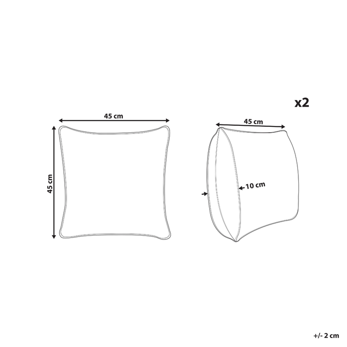 Beliani-MONESI-Tuinkussen set van 2-Meerkleurig-45 x 45 cm-Polyester