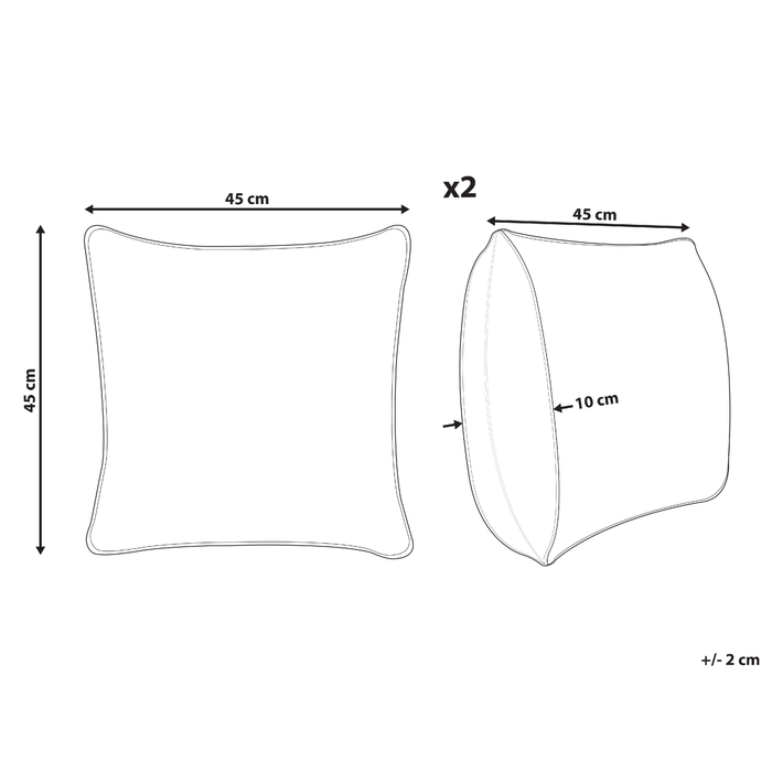 Beliani-ARENZANO-Tuinkussen set van 2-Multicolor-45 x 45 cm-Polyester