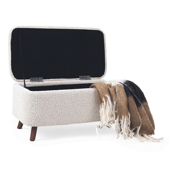 Nolon Julia Bankje Bouclé Beige - met Opbergruimte