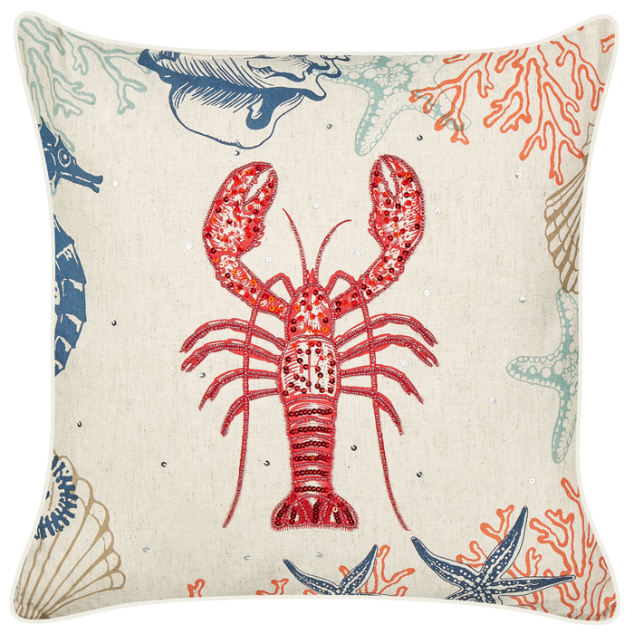 Beliani - KELP - Sierkussen set van 2 - Beige - 45 x 45 cm - Linnen