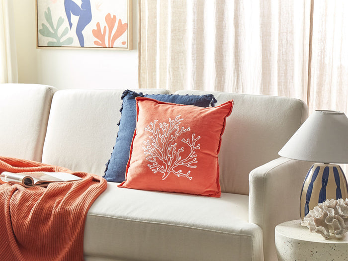 Beliani - LOMENTARIA - Sierkussen - Rood - 45 x 45 cm - Fluweel