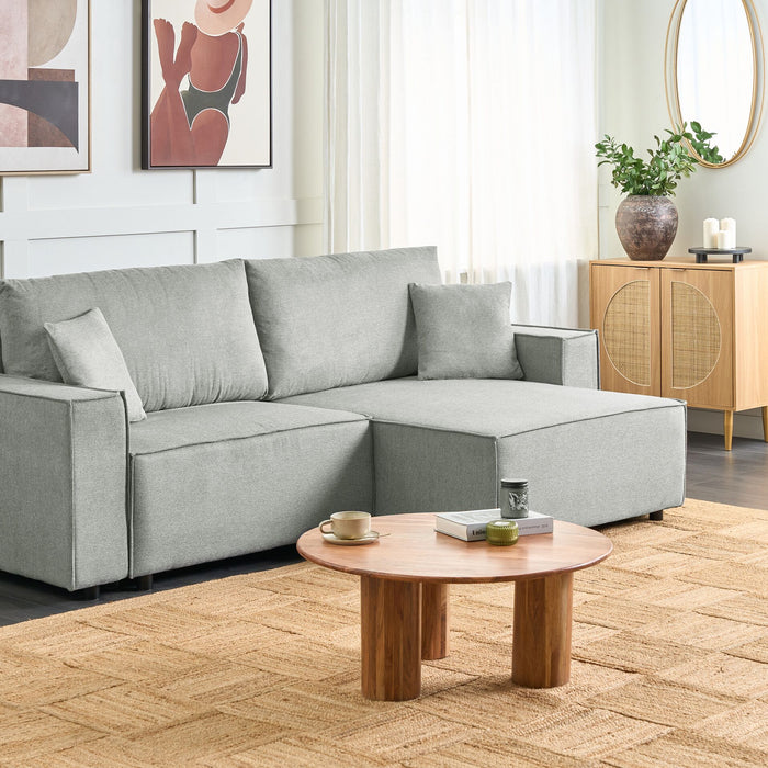 Beliani-KARILA-Hoekbank met opbergruimte-Grijs-Linkszijdig-Polyester