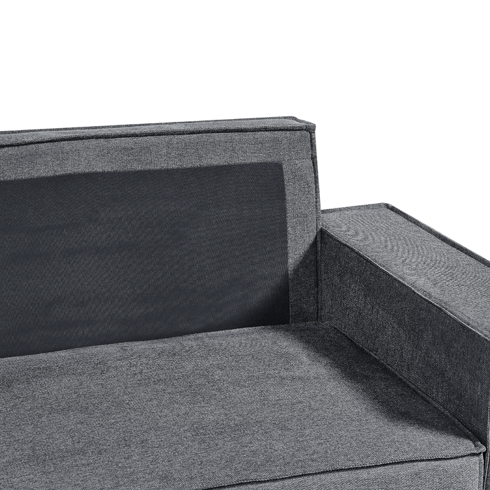 Beliani-KARILA-Hoekbank met slaapfunctie-Donkergrijs-Rechts-Polyester