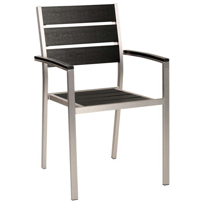 Beliani - VERNIO - Tuinstoel set van 6 - Zwart|Zilver - Aluminium