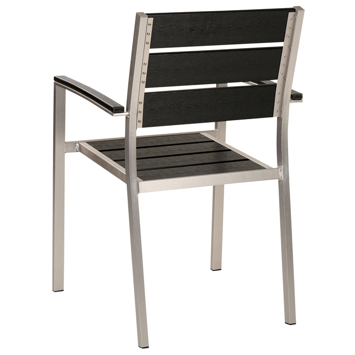 Beliani - VERNIO - Tuinstoel set van 6 - Zwart|Zilver - Aluminium