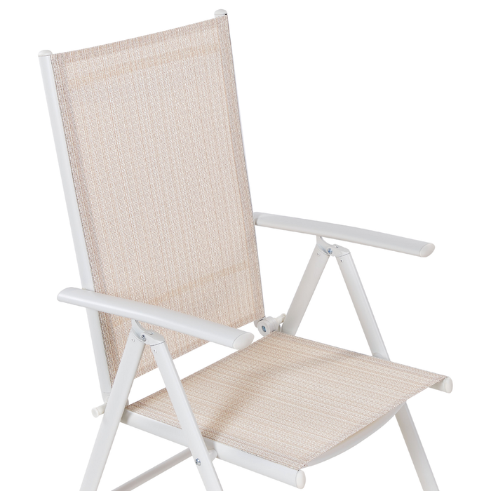 Beliani - CATANIA - Tuinstoel set van 6 - Beige - Aluminium