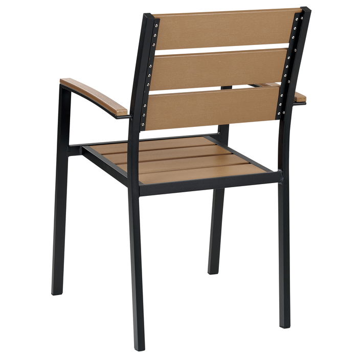 Beliani - VERNIO - Tuinstoel set van 6 - Lichthout|Zwart - Kunsthout