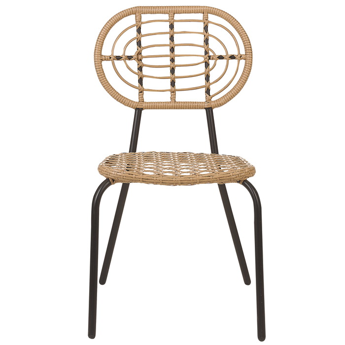 Beliani - PRATELLO - Tuinstoel set van 8 - Naturel - PE rotan