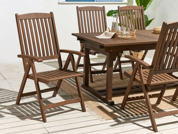 Beliani - AMANTEA - Tuinstoel - Donkere houtkleur - Acaciahout