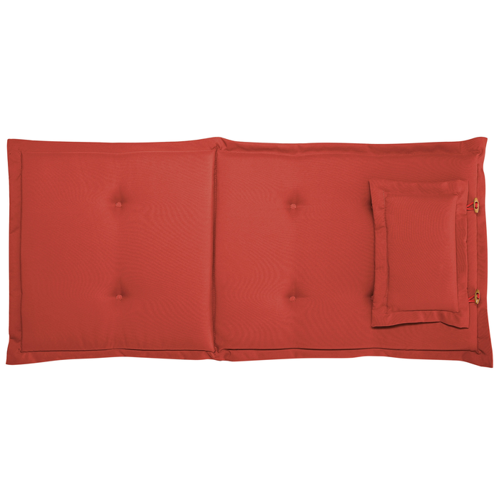 Beliani-AMANTEA-Tuinstoel set van 2-Donkerbruin|Rood-Acaciahout