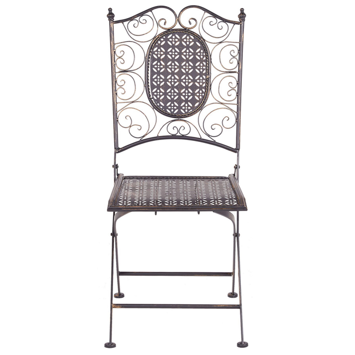 Beliani - BORMIO - Tuinstoel set van 2 - Zwart - IJzer