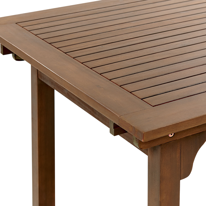 Beliani-AMANTEA-Tuintafel-Donkere houtkleur-90x160|220 cm-Acaciahout