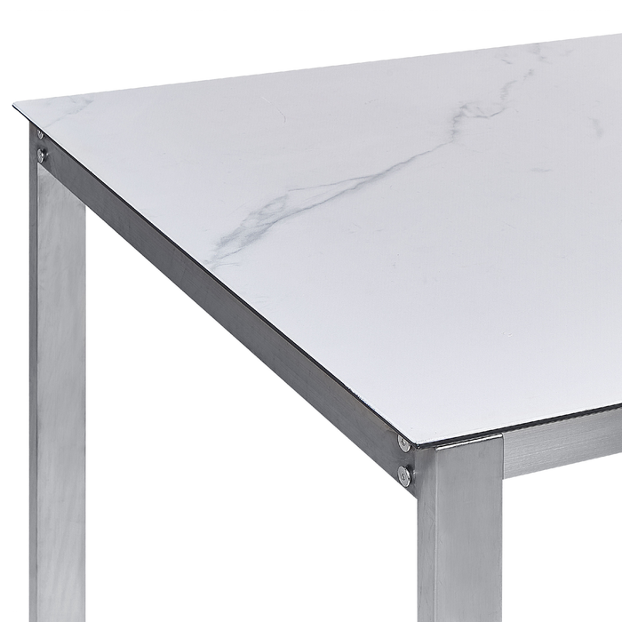 Beliani - COSOLETO - Tuintafel - Marmer effect - Glas|RVS