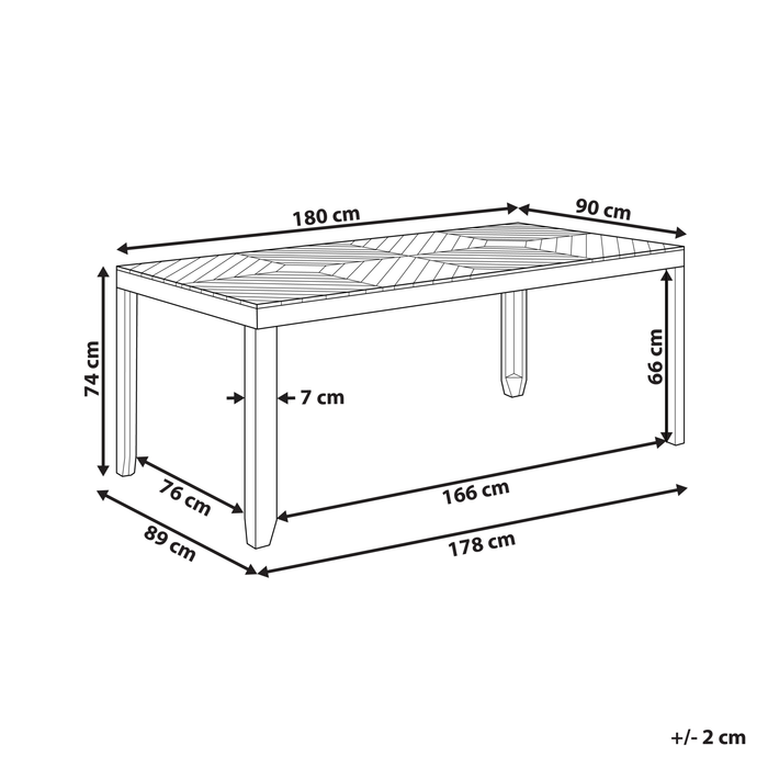 Beliani - BARATTI - Tuintafel - Lichtbruin - Acaciahout