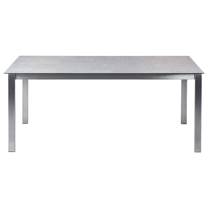Beliani - COSOLETO - Tuintafel - Grijs - Glas|RVS