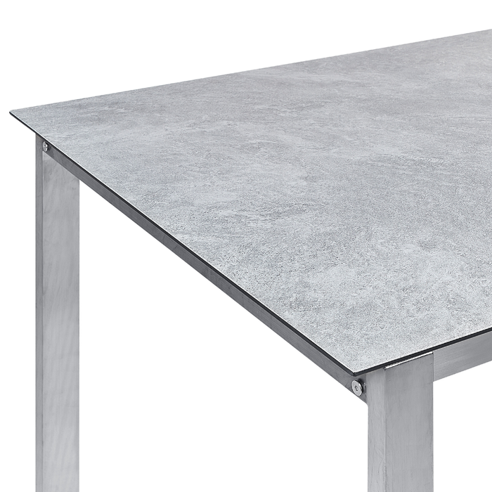Beliani - COSOLETO - Tuintafel - Grijs - Glas|RVS