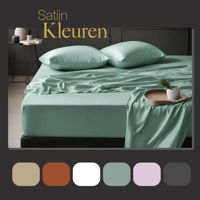 Ten Cate Premium Katoensatijnen Hoeslaken 140x200 - Mineral Mint