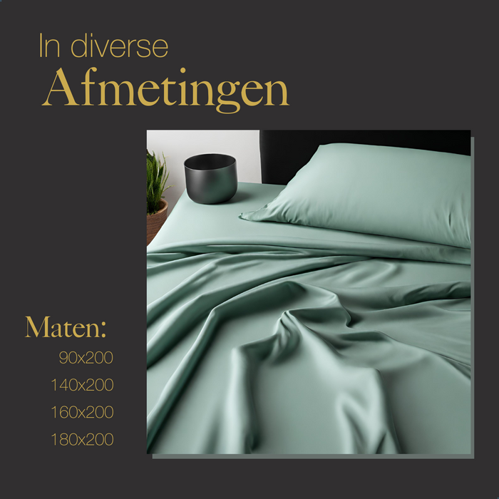 Ten Cate Premium Katoensatijnen Hoeslaken 140x200 - Mineral Mint