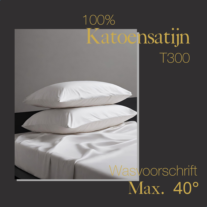 Ten Cate Premium Katoensatijnen Hoeslaken 160x200 - White Whisper