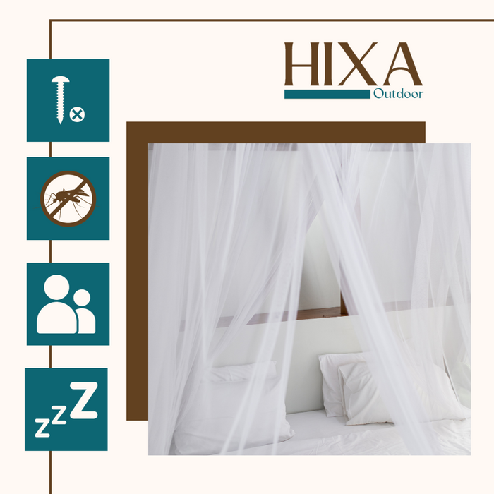 HIXA Klamboe 2 persoons XXL met Zelfklevende Plafondhaak Klamboe Tent