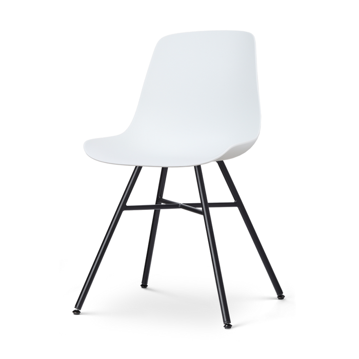 Nolon Noa-Pip Eetkamerstoel Wit - Kunststof - Zwart Onderstel