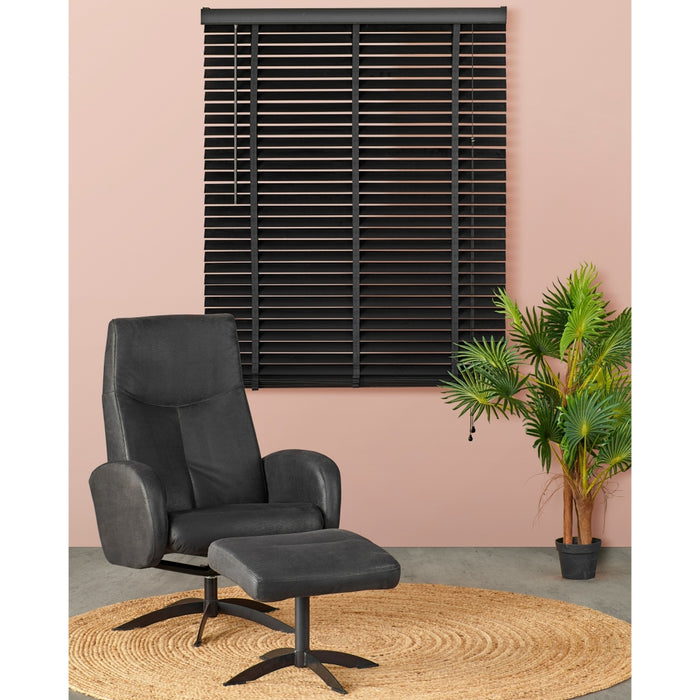 Jaloezie Hout Zwart - Hout - 140x130x5cm (BxHxD)