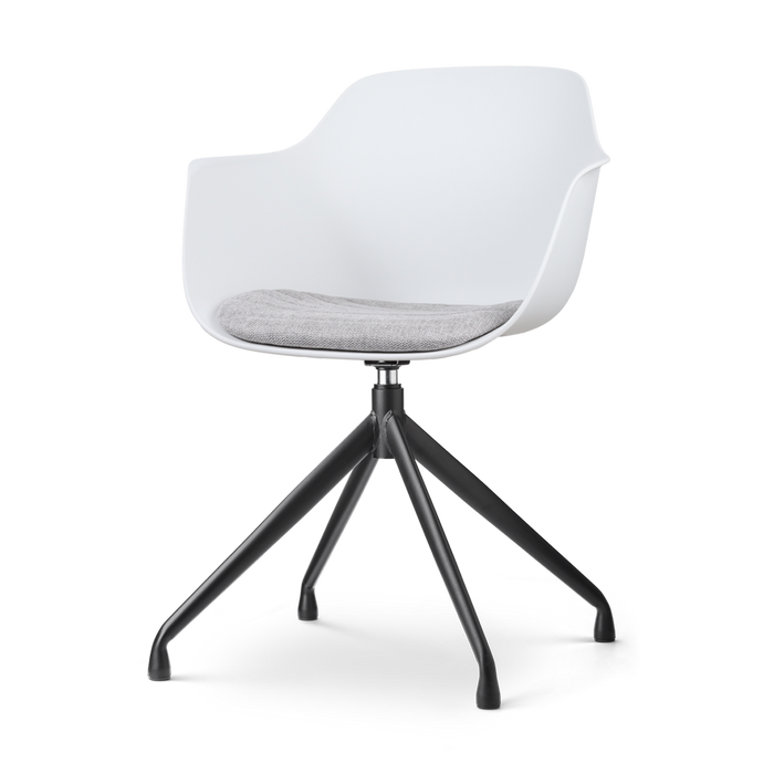 Nolon Nola-Liz Eetkamerstoel Wit - Lichtgrijs - Draaibaar - Zwart