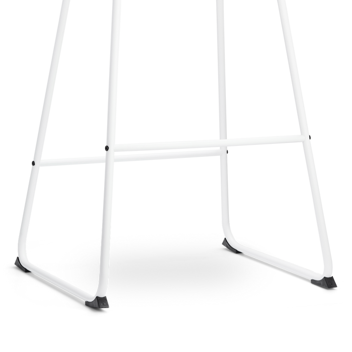 Nolon Nino-Liv Barkruk Wit - Okergeel Kussen - Wit Frame - 75 cm