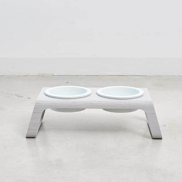 MiaCara Desco hondenvoerbak porselein small walnoot