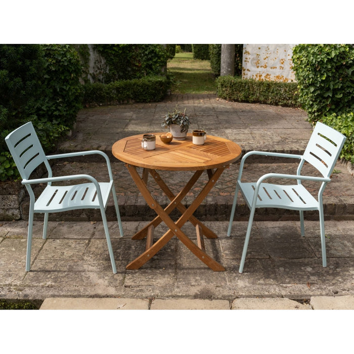 WOOOD Hawaii Tuinstoel Met Armleuning - Aluminium - Blauw - 85x56x53