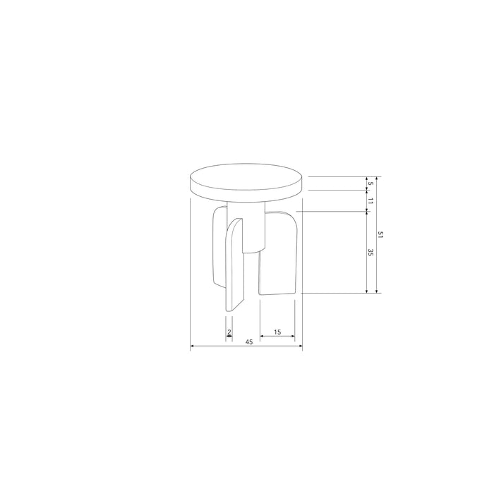 Basiclabel Mori Bijzettafel - Mangohout - Zwart - 51x45x45