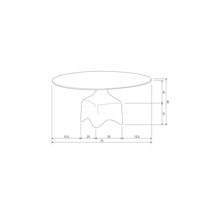 WOOOD Foss Salontafel - Aluminium - Antique Zwart|Bruin - 40x75x75