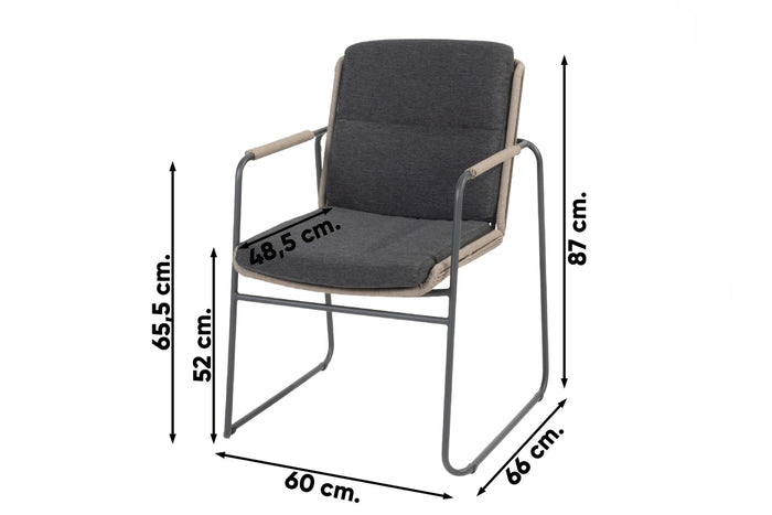 Taste Parma stapelbare tuinstoel (1 stuk) - antraciet