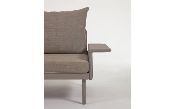 Kave Home - Zaltana outdoor hoekbank- en tafelset in mat bruin