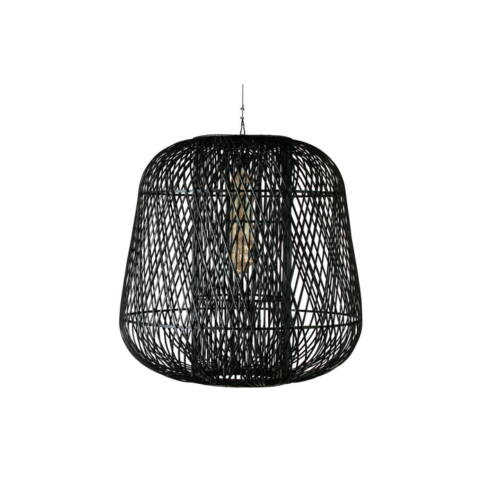 WOOOD Moza Hanglamp - Bamboe - Zwart - 100x100x100