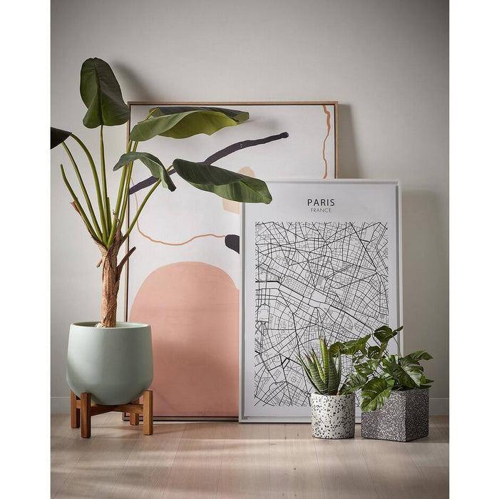 Kave Home - Bransc set van 2 vierkante zwart-witte terrazzo