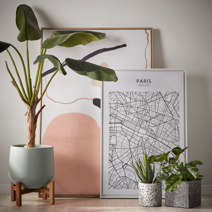 Kave Home - Bransc set van 2 vierkante zwart-witte terrazzo