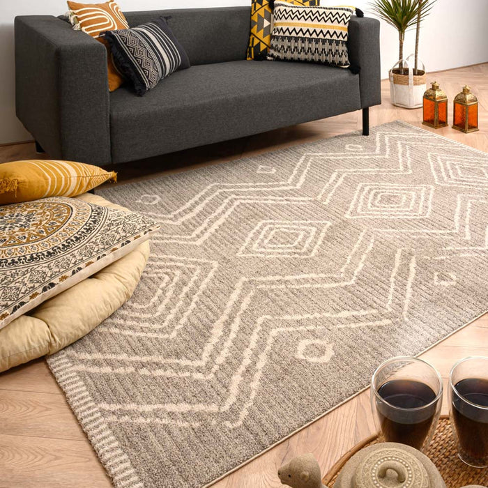 Boho&me Berber vloerkleed Beni Ouarain Bahij - lichtgrijs - 80x150 cm