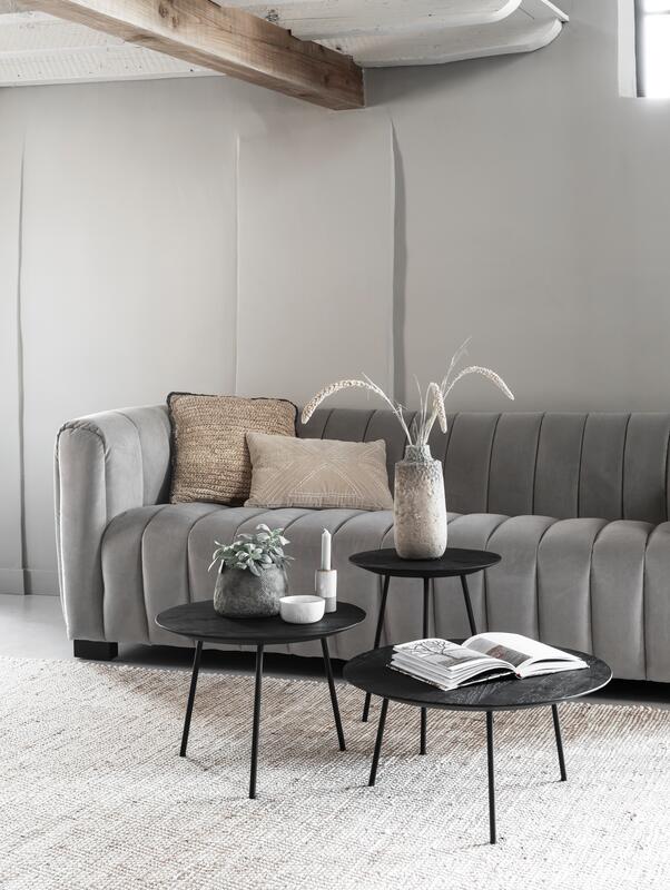 DTP Home Coffee table Jupiter large BLACK,30xØ60 cm, recycled teakwood