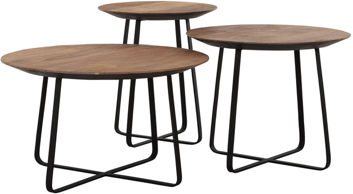 DTP Home Coffee table Neptunes medium NATURAL,40xØ50 cm, recycled t...