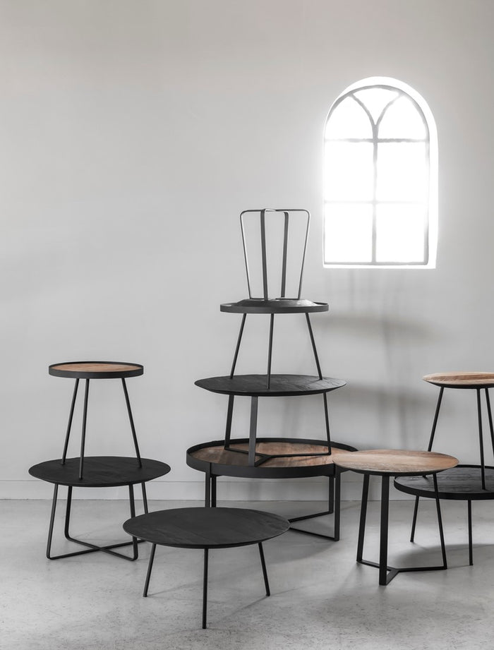 DTP Home Coffee table Neptunes medium NATURAL,40xØ50 cm, recycled t...